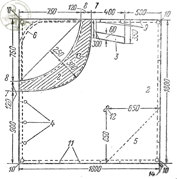 Схема плащ палатки