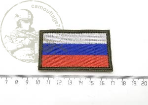 Шеврон на липучке Флаг РФ вышивной
